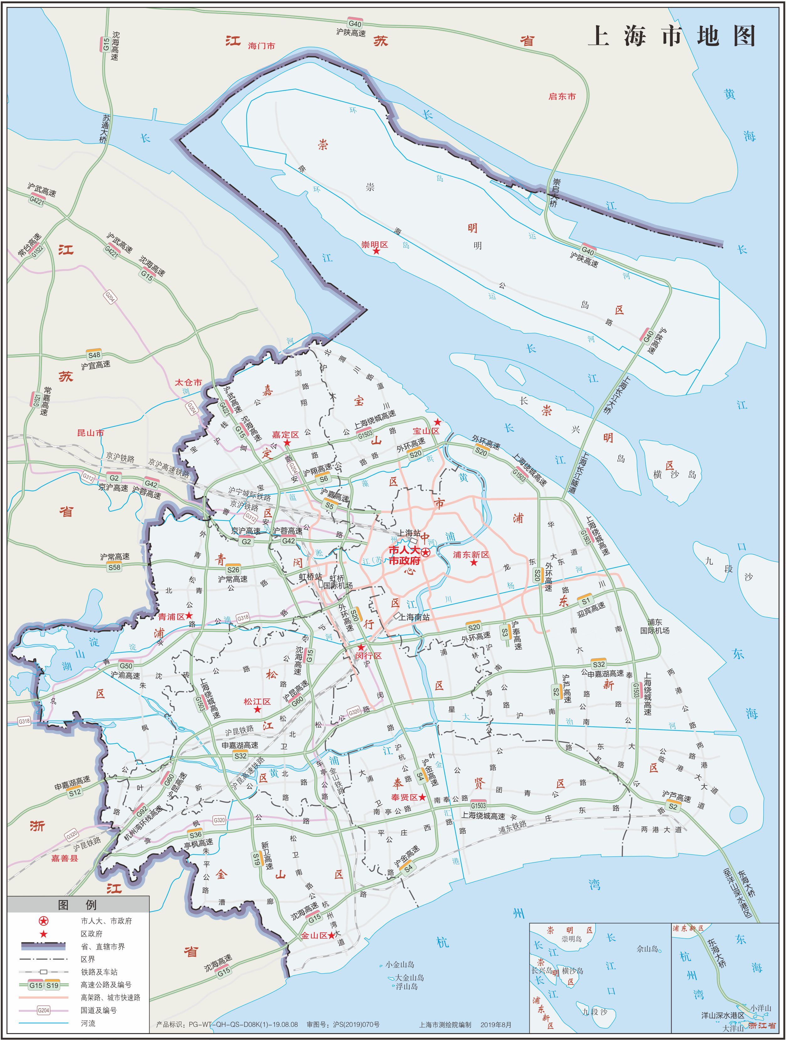 上海市地图-有邻省-界线版-有道路